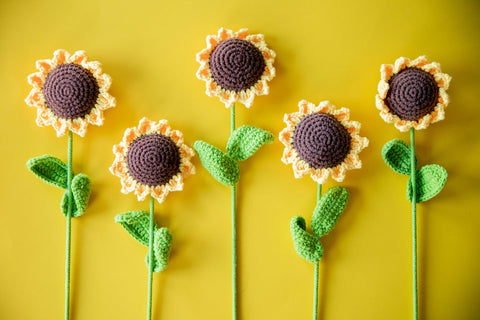 Crochet sunflowers